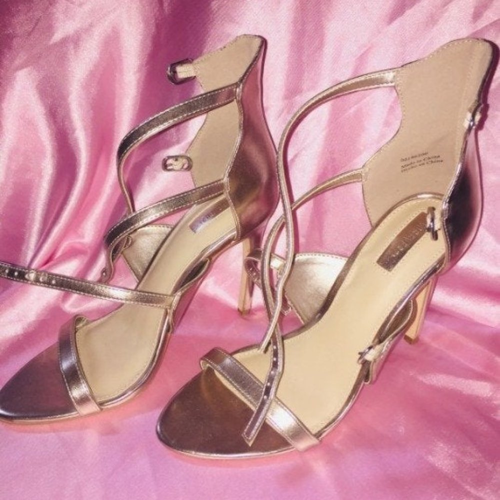 Forever 21 Strappy Rose Gold Heels 7.5